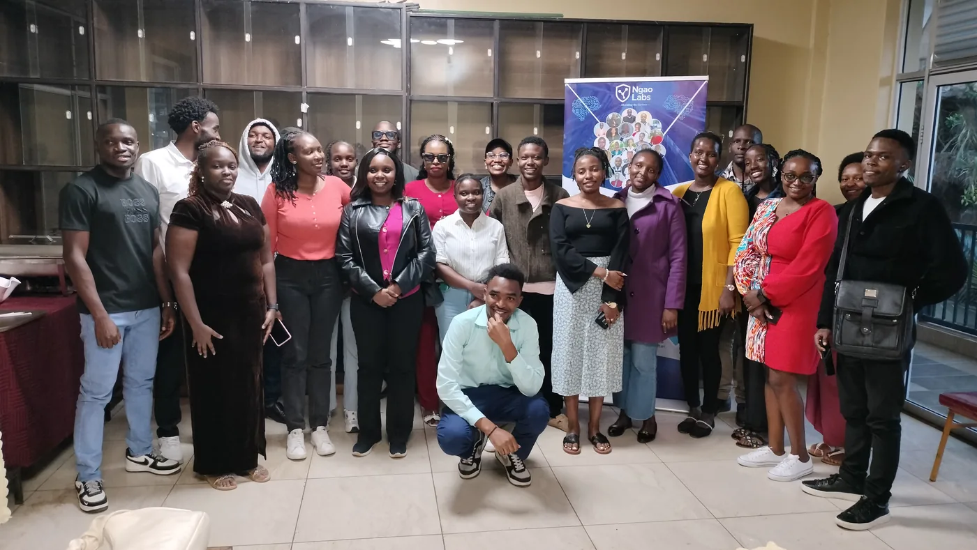 Ngao Labs community learners and mentors gathered in Nairobi